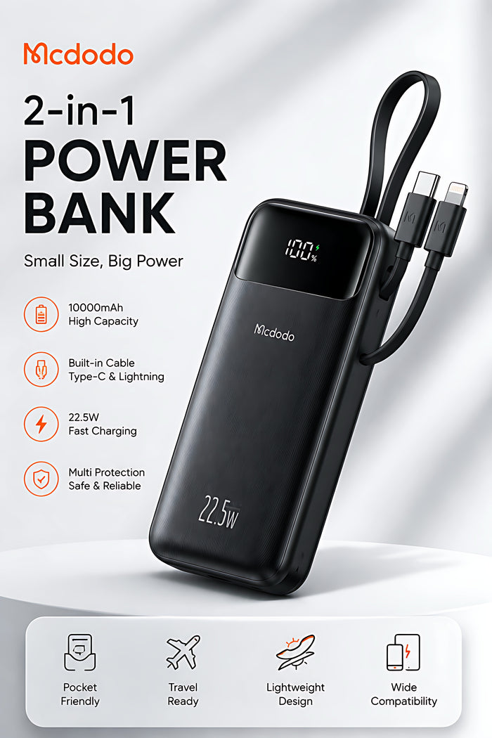 Mcdodo 10000mAh 2-in-1 Power Bank