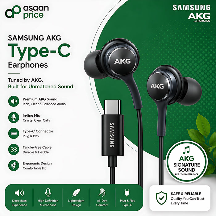 Samsung AKG Type-C Earphones – Original USB-C Wired Earphones with HD Sound