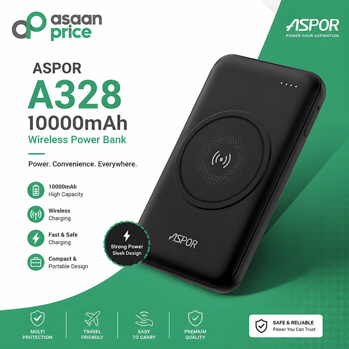 ASPOR A328 10000mAh Wireless Power Bank