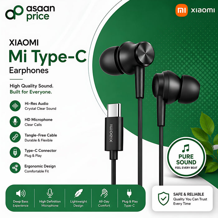 Mi Type-C Earphones – Original USB Type-C Wired Earphones with HD Sound