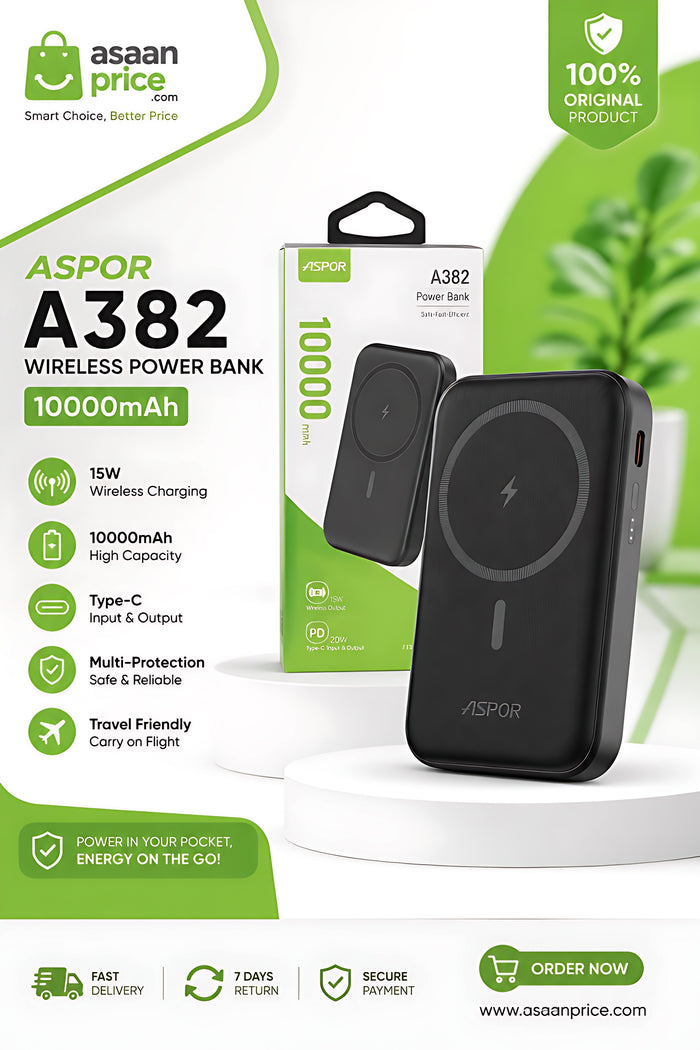 ASPOR A382 10000mAh Wireless Power Bank