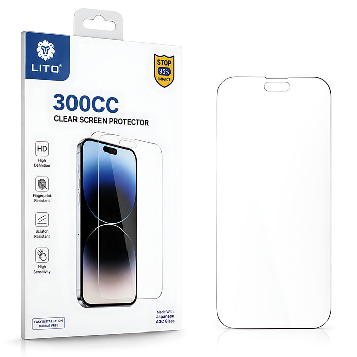 LITO 300CC HD Clear Tempered Glass Screen Protector